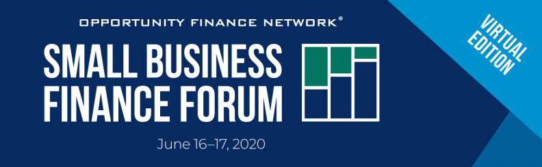 Banner for the OFN 2020 Small Business Finance Forum Virtual Edition