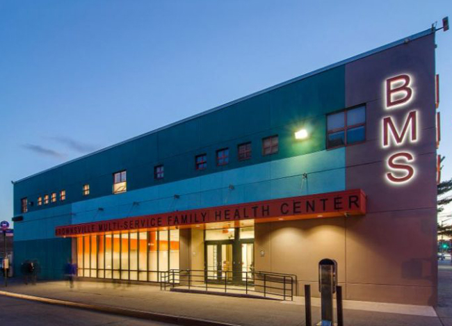 Front-facing view of BMS Family Health and Wellness Center, a state-of-the-art healthcare center in Brooklyn, NY. CDFI Primary Care Development Corporation has provided $5.5 million in financing to BMS for various projects.