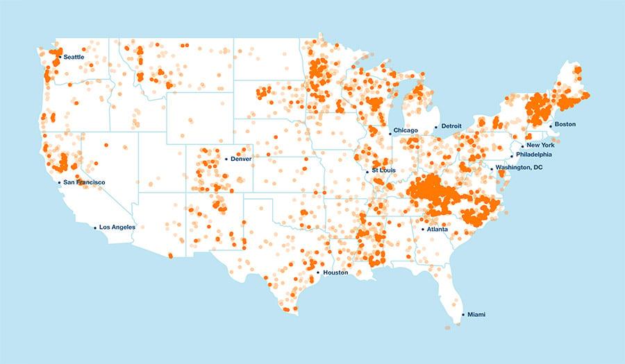 U.S. map od CDFIs