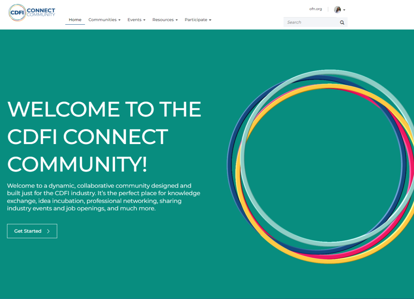 Promotional banner for the CDFI Connect Community