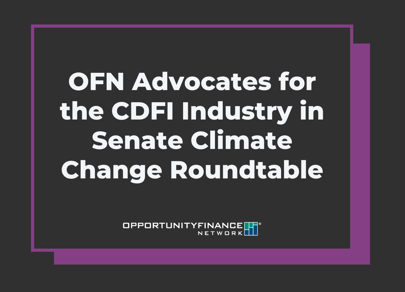 OFN Advocates for the CDFI Industry in Senate Climate Change Roundtable