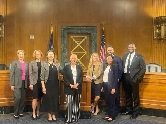 Leaders of CDFI state coalitions meeting with Senate Community Development Finance Caucus staff on Capitol Hill
