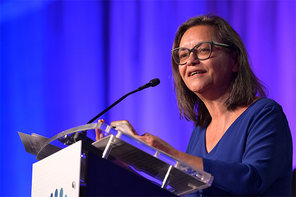 Robin Puanani Danner speaking during National Native American Heritage Month 