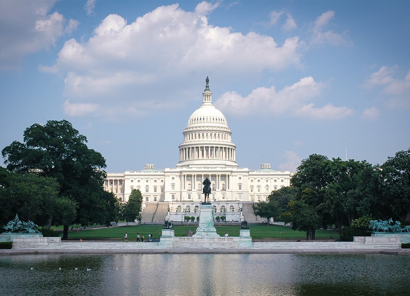 Front of the capitol building in Washington, DC.