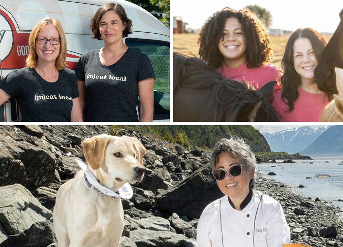 Women entrepreneurs from Firsthand Foods, Drool Central, and Sunset Ranch.