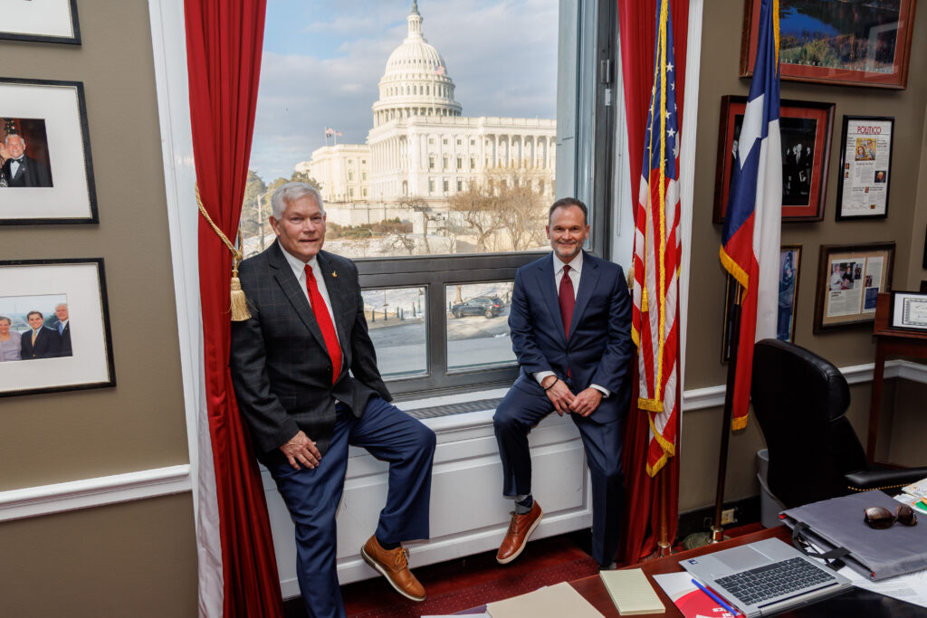 Chuck Wall (Renaissance Community Loan Fund) and Representative Pete Sessions in the Rayburn House Office Building in Washington, D.C.