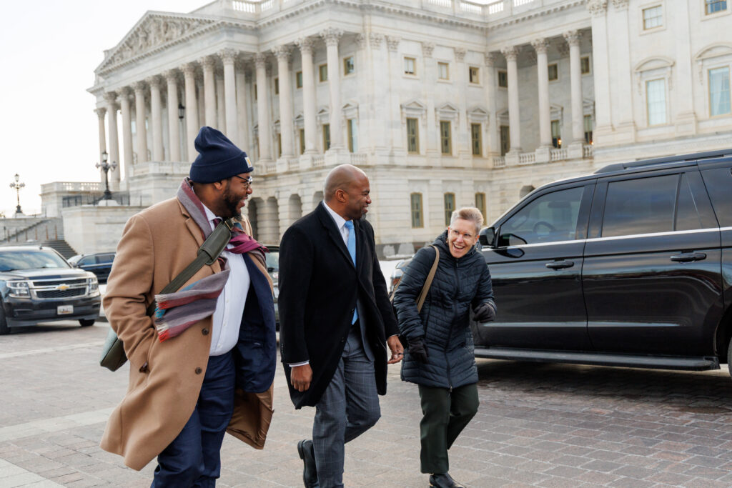 From left to right: DeMario Greene, Chicago Community Loan Fund; Harold Pettigrew, OFN; Ines Polonius, Communities Unlimited