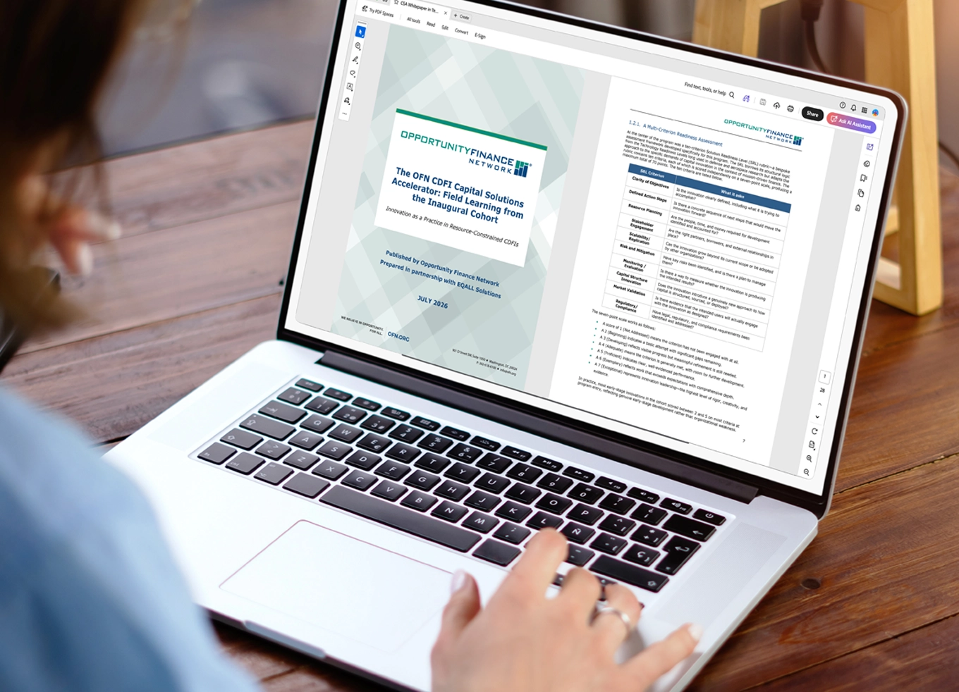 Person Reading a document on a computer